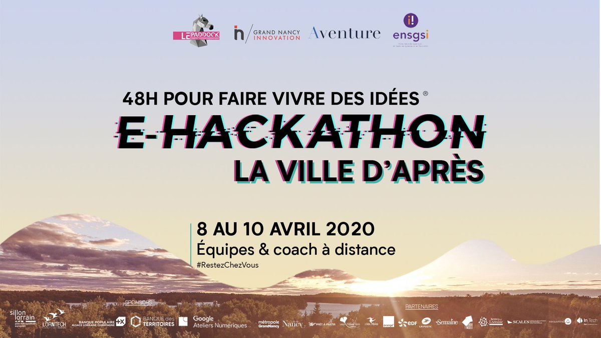Pddckfr's tweet photo. Le Paddock, accélérateur de start-up d' @A_Venture_ , @Grandnancyinnov, la technopole du Grand Nancy, et l’@Univ_Lorraine – @ENSGSI organisent le e-Hackathon « La Ville d’Après » 🌎
Par ici les inscriptions 👉🏼https://t.co/IPGy2iGuBY
Plus d'informations sur le FB du Paddock ⚡️ https://t.co/qtuo0Um810