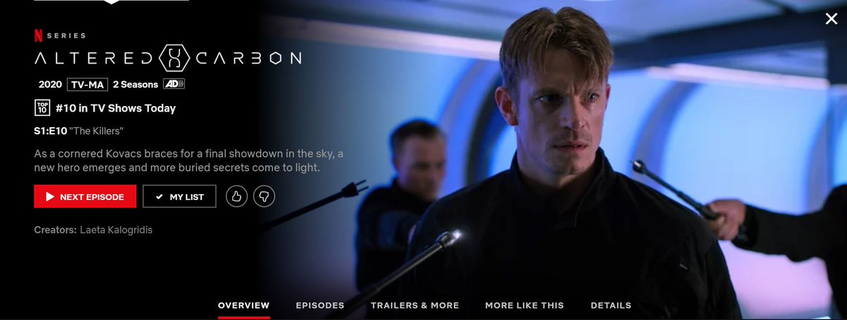 In a masterpiece of a season finale, Altered Carbon races at breakneck speeds towards an emotional and physical peak. Then it pulls out its last Ace and it's a doozy. Full review of S1E10 at: bingereviewer.com/2020/03/31/1x1… #AlteredCarbon #EpisodeGuide #Review #bingewatch #seasonfinale