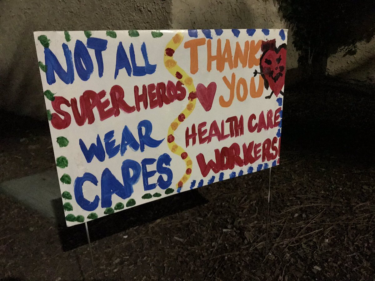 Someone just put these signs up along Lynn Road en route to Los Robles Hospital. Message to health care workers clear: we’ve got your back so you can have ours. #TOgoodsign