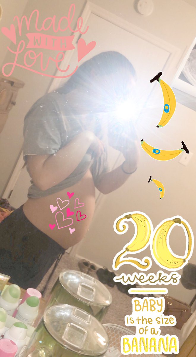 __beejay__'s tweet photo. it's crazy how when i found out, you were so so little.. now you're a big girl that kicks mommy all night!! i can't believe i'm half way there 💕 (i'll be 21 weeks on thursday so this is a little late lol) https://t.co/rbtvAiJ3r6
