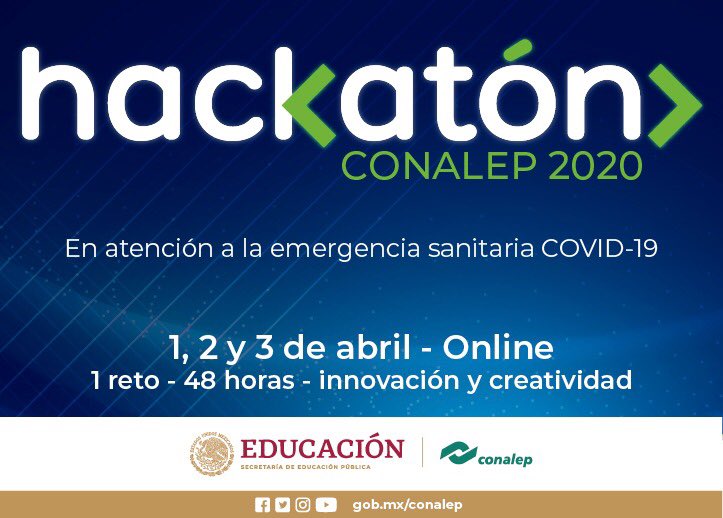 CONALEP_Mex's tweet photo. Para fortalecer el desarrollo de proyectos tecnológicos y con el objeto de identificar alternativas de atención para el COVID-19, se realiza el Hackatón Virtual CONALEP 2020.

Inscríbete 👇🏻

https://t.co/n8c8C2cpOm https://t.co/VTjW6SiKf1