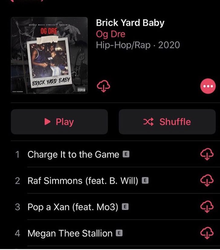 OneOGDre's tweet photo. My album is finally out now ! #BRICKYARDBABY ! I do this shit for all y’all Fr. I’m so grateful and thankful ! Please listen and enjoy https://t.co/BamydBQRio https://t.co/qioXAoMOGx
