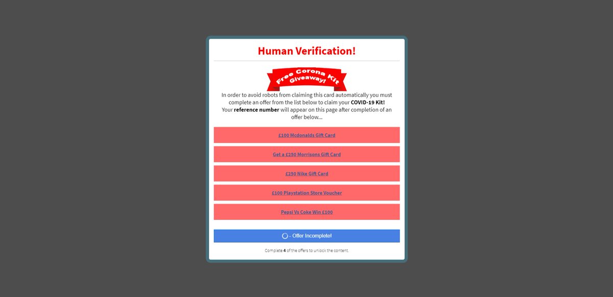 Scammers are now taking advantage of #coronavirus situation with fake 'COVID-19 kit' giveaways. Domains: covid-19kit[.]store appannie[.]club covid19kit[.]online[.]globalhacks[.]info Hosted @Hostwinds Monetisation @OG_Ads CC: @malwrhunterteam