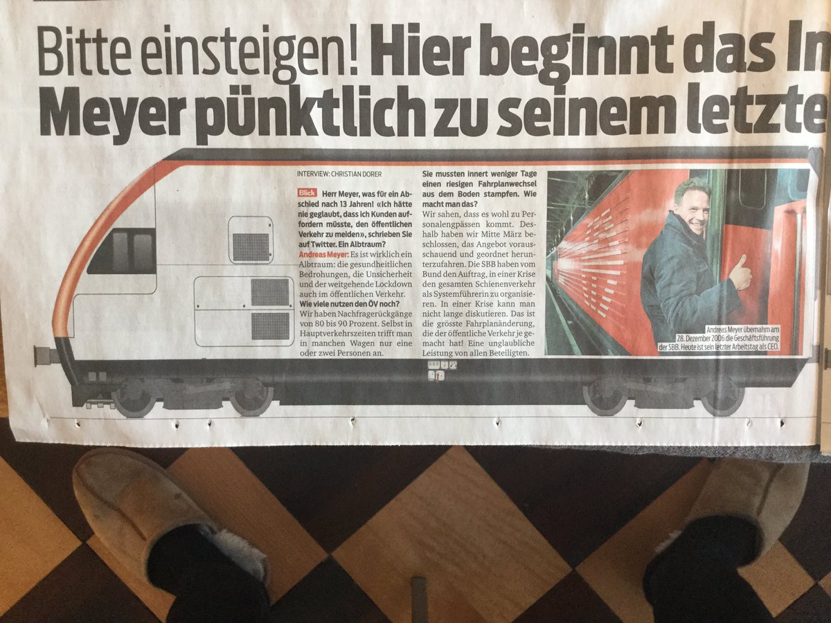 Eine virtuelle Zugfahrt mit <a href="/AndreasMeyer/">Andreas P. Meyer</a> <a href="/sbbnews/">SBB Medienstelle</a> durch <a href="/Blickch/">Blick </a> von heute: «Ich freue mich darauf, nicht mehr immer über den öV reden zu müssen.» Das etwas spezielle Interview: blick.ch/news/wirtschaf…