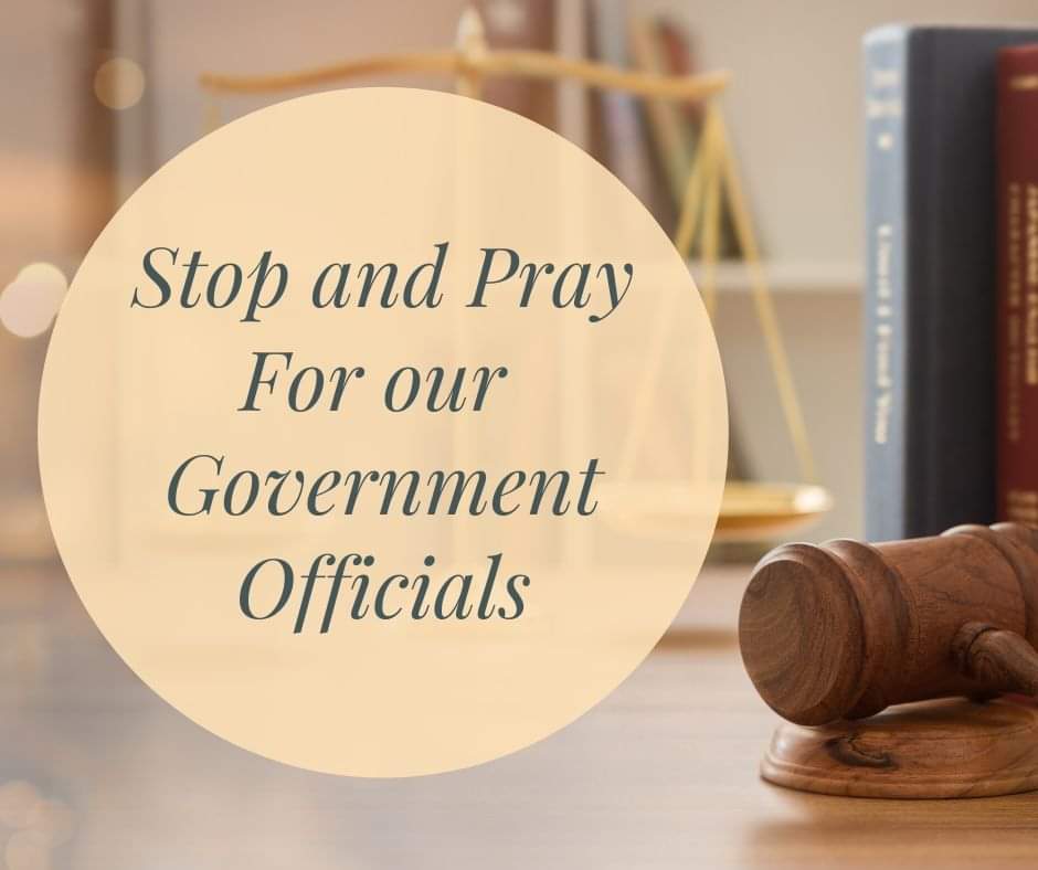 Take a moment right now to Stop and Pray for the Government Officials making decisions about how to handle this pandemic.
Pray for their wisdom.
Pray for their encouragement.
Pray for their rest.
Pray for their success.
Pray for their families.
Pray for their peace.