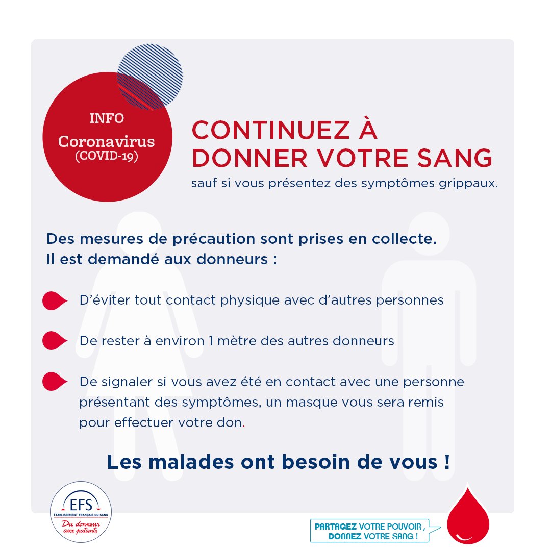 sdis01's tweet photo. #confinementJour15
l’État autorise les citoyens à se déplacer pour aller donner leur sang, vous cherchiez une occupation utile ? 👇 https://t.co/bjRskEr9oO