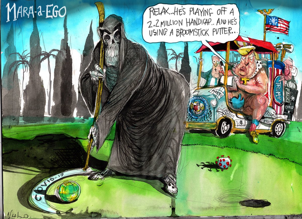 The Grim Reaper plays golf with the Don