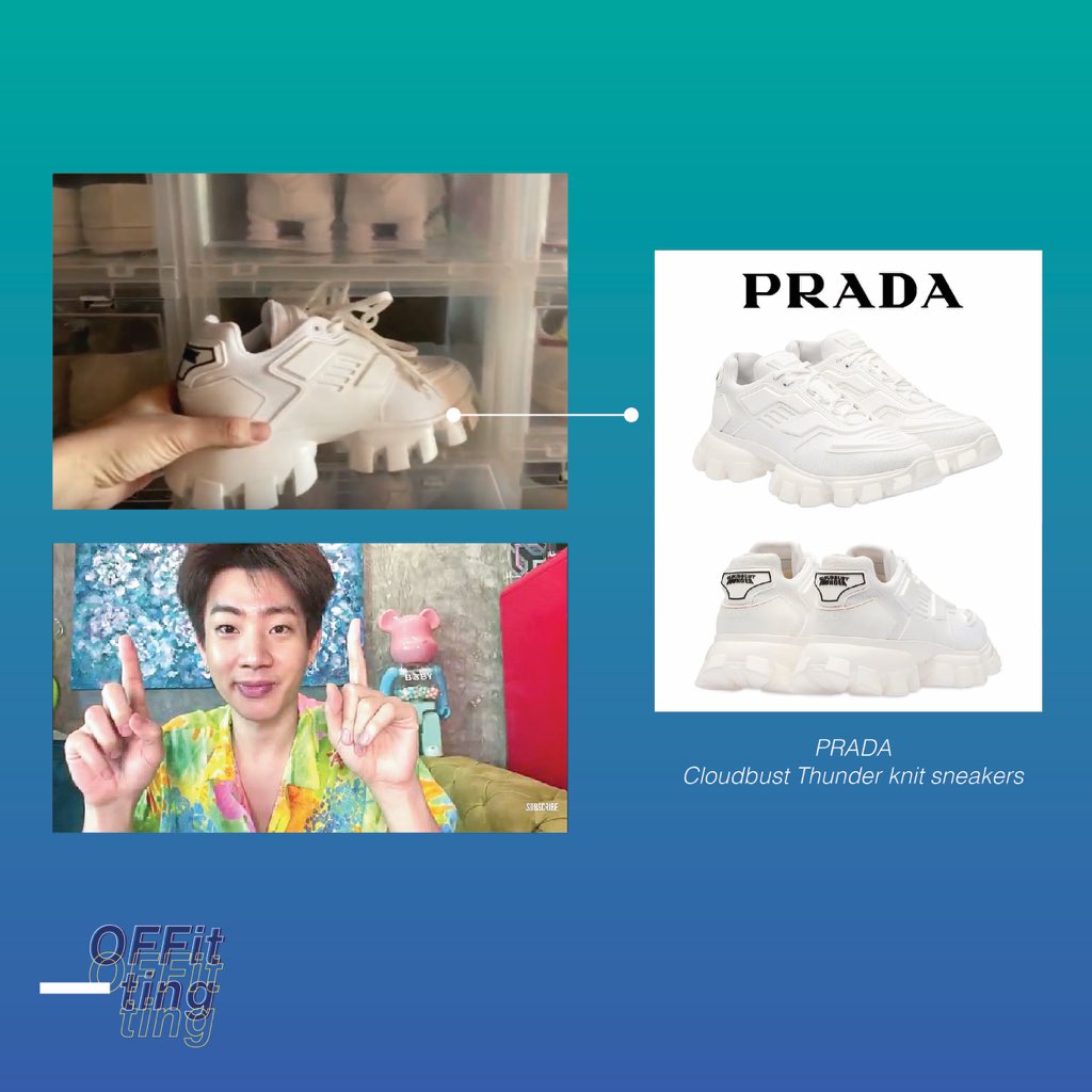 offit_ting's tweet photo. 310320 : @off_tumcial #LiveAtLunch #LiveAtLunchxOff
รองเท้าใหม่ของคุณเค้า🥰💚✨
👟PRADA Cloudbust Thunder knit sneakers
Special thanks photo📸💚: youtube: GMMTV
#offitting #ป่าปี๊ไม่ได้หล่อขนาดนั้น #ออฟกัน #tumcial #offgun #ออฟจุมพล https://t.co/GzebxqEJQ1