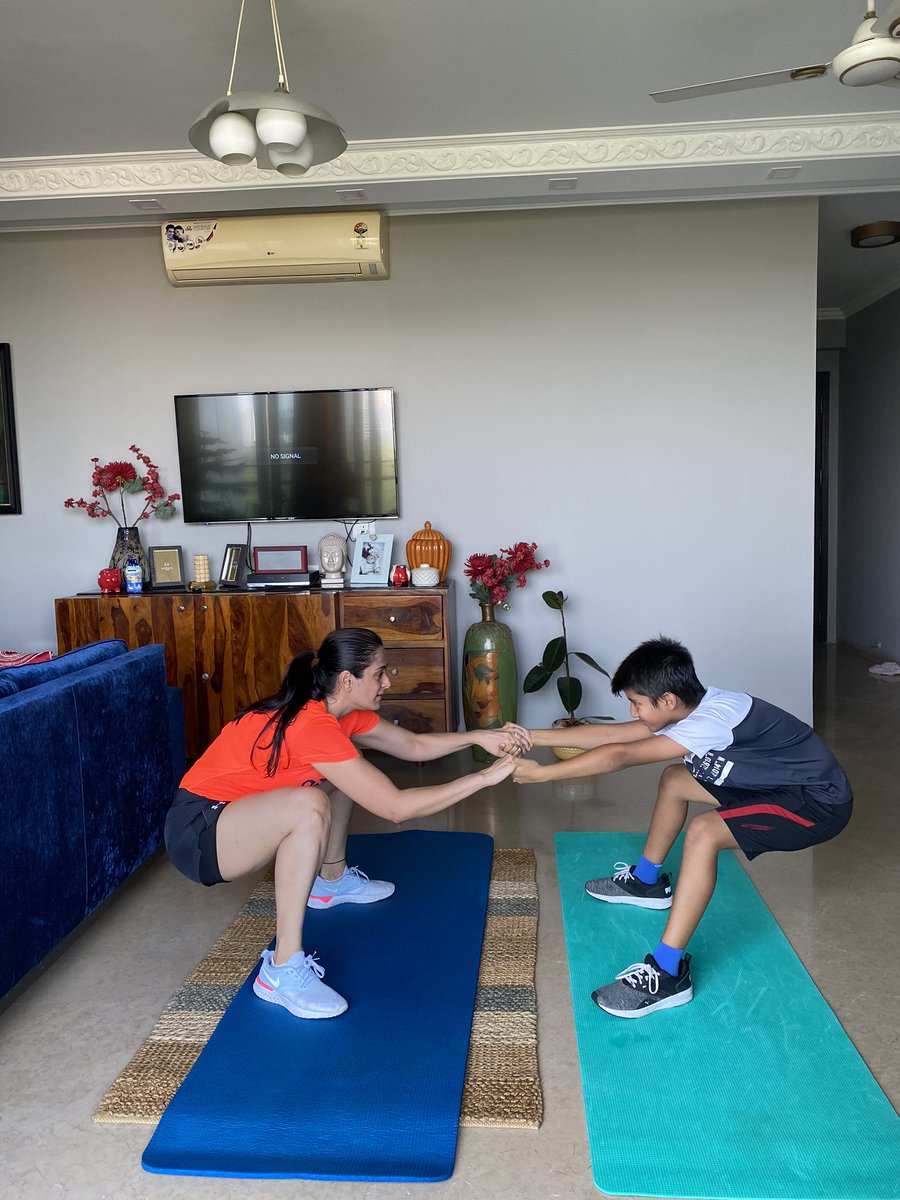 VaniithaJaiin's tweet photo. #Lockdown hasn't stopped us from staying #fit. We can build a new normal routine. Here's how I spend my 1st hr of every day together wt my son. By the end of the workout we are tired bt geared up for a positive day
#momandson #bonding #fitness #fitnessinthetimesofcorona https://t.co/fxsDDDMzgP