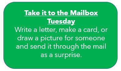CheathamHillES's tweet photo. Today’s Family Challenge is “Take it to the Mailbox”. Write a letter, make a card, or draw a picture and mail it to a family member, friend, teacher, or classmate. Post a photo and tag CHES and use #DigitalChamp or #ChampFamilyChallenge. #WeAreCHAMPIONS https://t.co/9N9UQDPTFR