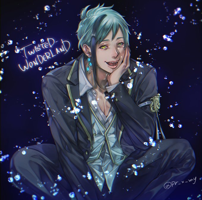 ツイステの推しを描きました🦐なんだこのポーズ🦐 