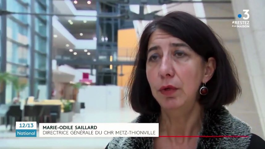 #COVIDー19 | Appel à l’aide de Marie-Odile Saillard, DG du <a href="/CHR_Metz_Thion/">CHR Metz-Thionville</a> qui explique que son #hôpital ne dispose plus de #lits de #réanimation "Il faut qu'on ait de l'aide de l'extérieur ou alors accepter d'envoyer nos patients vers des régions plus préservées". #FranceUnie