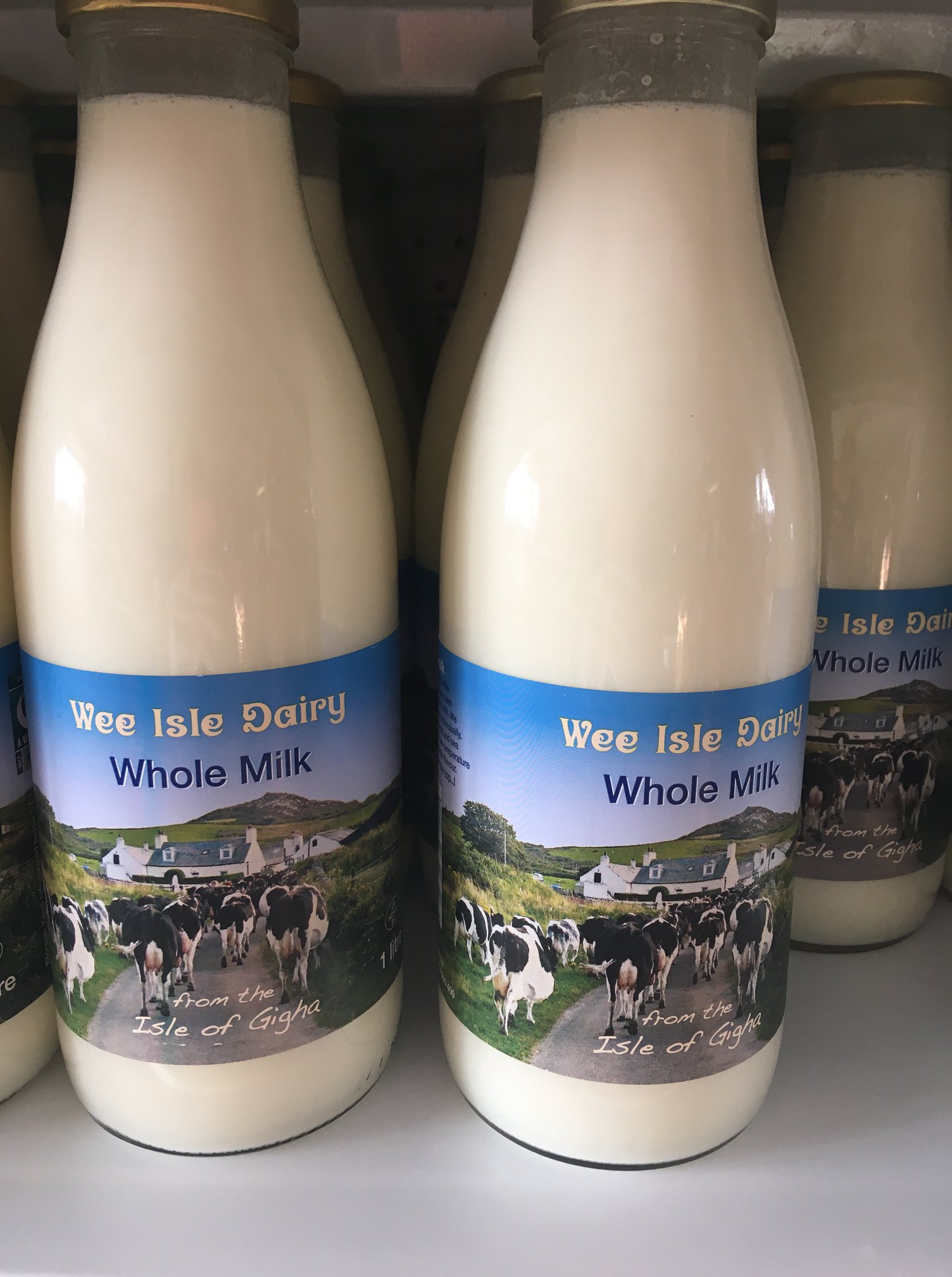 The Lido Community Shop on Twitter: "We gotta lotta bottle!!! Gigha has  come to the rescue with milk. £1.99 per litre from the Wee Isle Dairy.  Glass bottles to be rinsed and