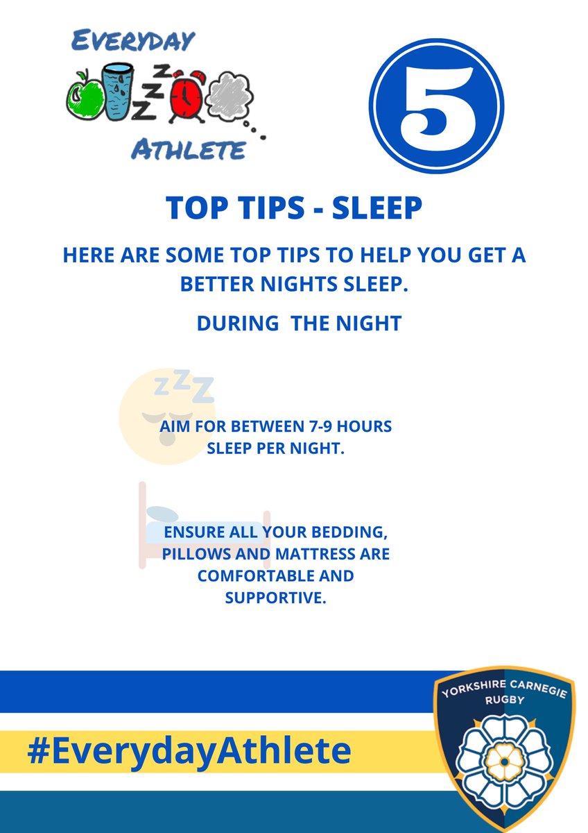 CommunityYC's tweet image. Following yesterday’s post, one way you can get a great start to your day is with a decent nights sleep!

Sleep has huge benefits for both physical and mental health ✅

We’ve got some top tips to help you improve your sleep hygiene!

#Sleep #EverydayAthlete