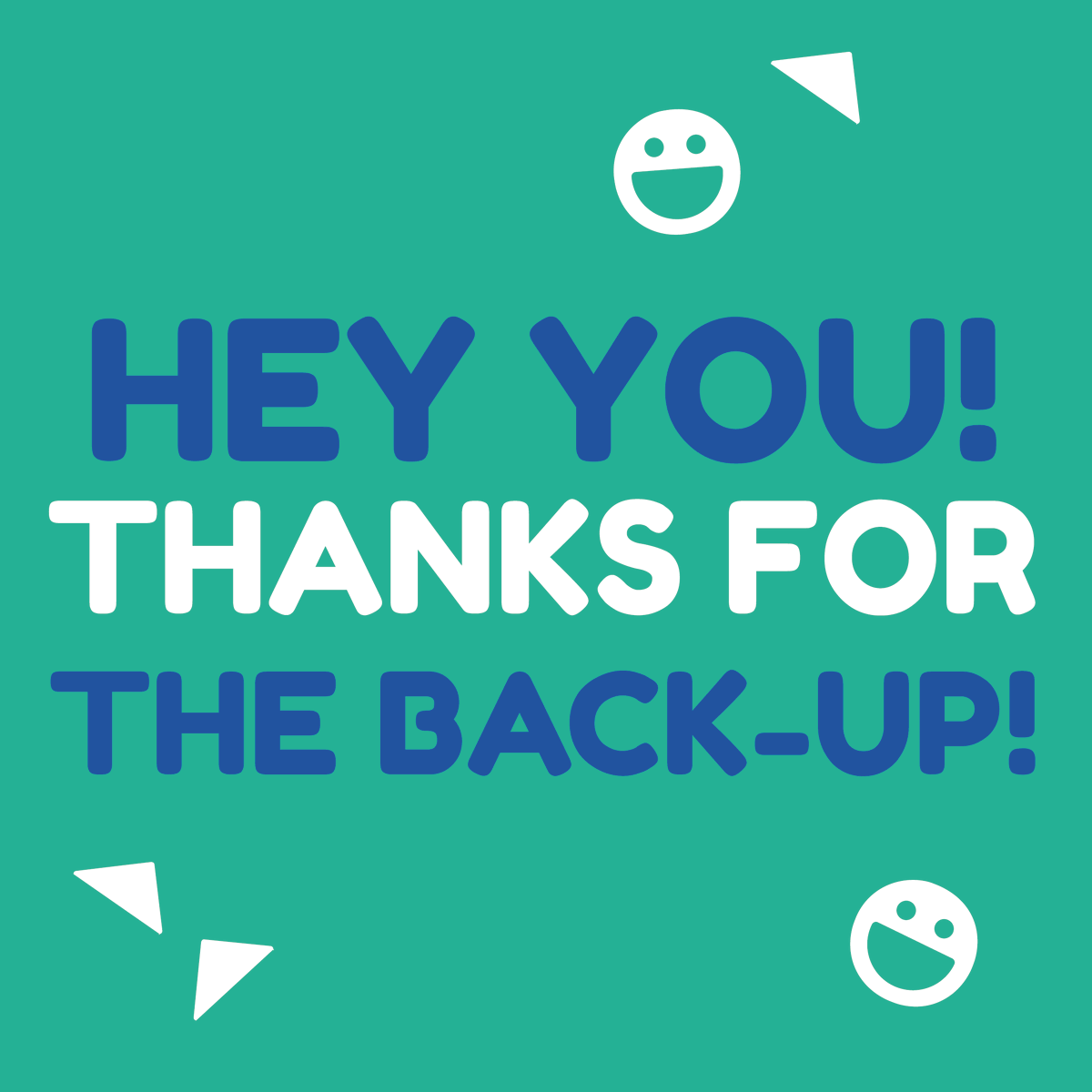 Ongeluk zit een klein hoekje en zonder onze invallers zijn we dus nergens! Vandaag is het world back-up day en daarom vragen we vandaag wat extra aandacht voor onze invallers. Namens TeamAnimation: Dankjewel! ☀️ 😎 🤟 #worldbackupday #thanks #teamanimation #smilesunlimited