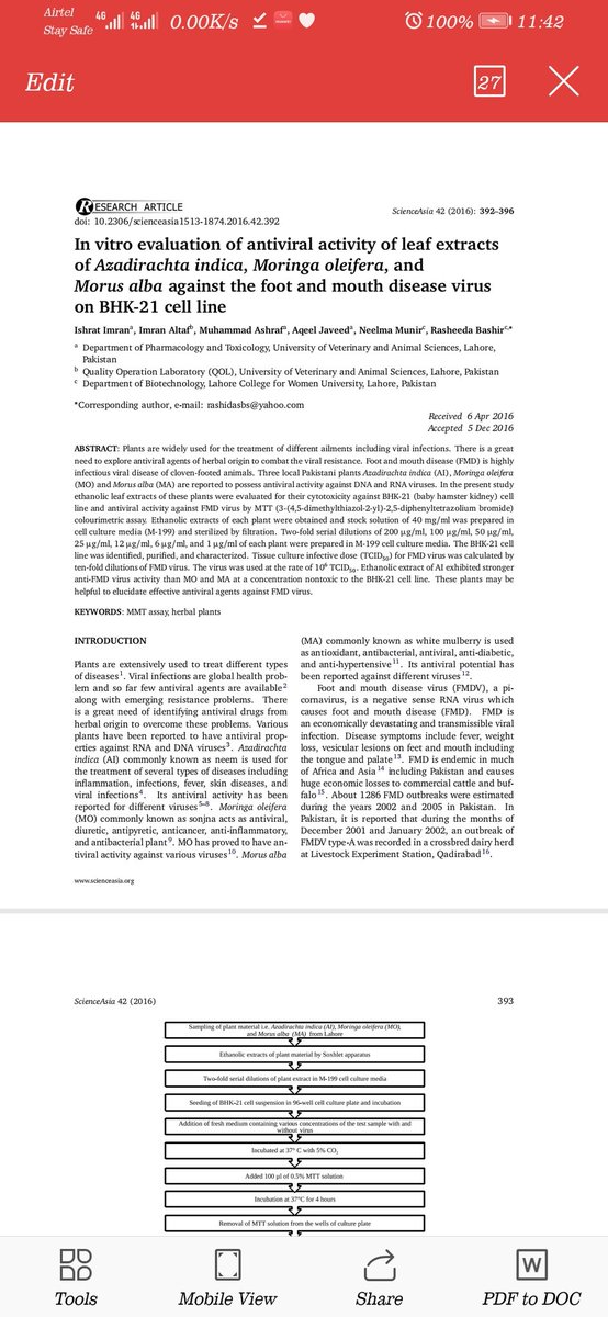 ... proffered remedy.1. Neem treeThere is a handful of scientific researchers that have proven that neem tree and its parts, indeed, have antiviral activities. However, no research has reported its effect on COVID-19, perhaps, due to the fact that the virus is still nascent.