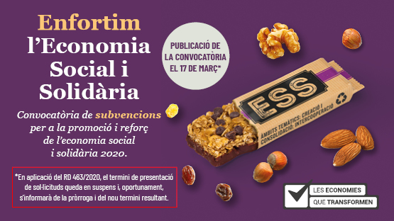 AltresEconomies's tweet photo. 📣 Ja està publicada la convocatòria 2020 #subvencionsESS
Qui s’hi pot presentar❓El 3er sector social, cooperatives, mutualitats, iniciatives #ESS col·laborativa amb projectes alineats amb #BCN2030ESS.
Dubtes❓El web les resol! https://t.co/yqMZKJarCD https://t.co/BSeNU5d2WI