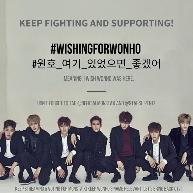 2020033112pm KST onwards283rd Hashtags @OfficialMonstaX  @STARSHIPent  #WishingForWonho  #원호_여기_있었으면_좋겠어587 official protest Hashtags(I made a mistake in counting on March 18th, the Korean Hashtag is double, previously used in November, but I didn't realize)