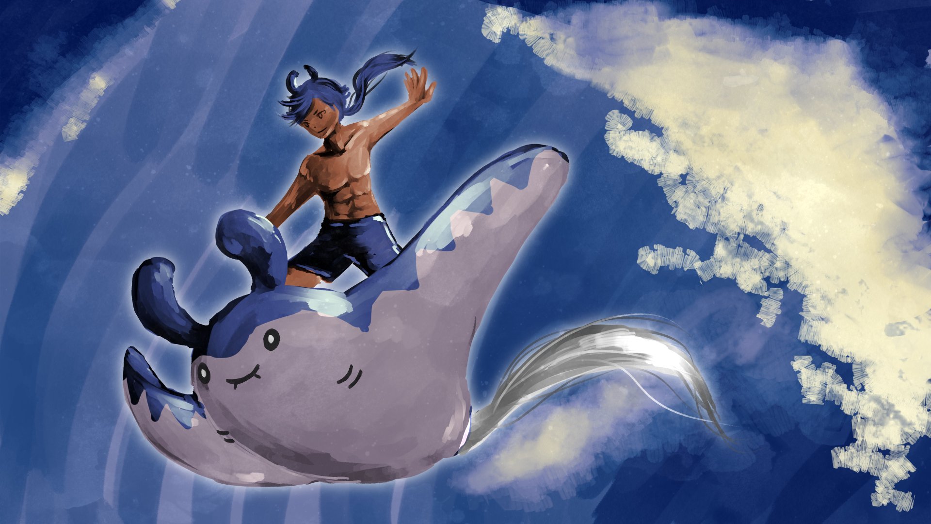 竜花美まにま マンタインサーフィン ポケモン イラスト T Co Bhnt6yqo0f Twitter