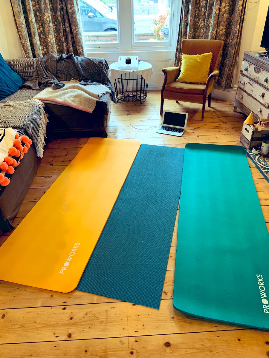 BritishNeuro's tweet photo. Ah, look at those three mats, carefully placed for optimum sun salutations, welcoming in the afternoon light. Just add two cool, calm and collected children, a sprinkle of sleep deprivation, and empty bellies....what could possibly go wrong? #WFHWithChildren #WFHButNotAlone https://t.co/AMpLc0Jtpc