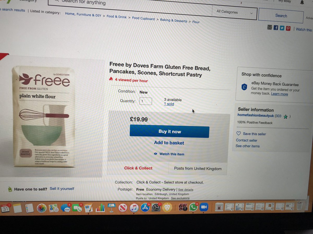 mariellabliss's tweet photo. ๐ @eBay_UK itโs outrageous, almost cinical that someone could sell primary need ingredients @ such extortionate prices taking advantage of the current health situation & peopleโs fear. (though wonder how some can bit 4 it);bread is one of lifeโs essentials! #stoptheprofiteering https://t.co/mSHVzhgcwg