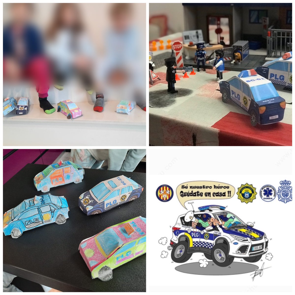 PLGandia's tweet photo. #PLG #Gandia

😍Que pasada! 
🤩Si es que han hecho toda la flota 🚓🚓, con más compañeros👮🏻‍♂️👮🏻👮🏻‍♀️, con un ladronzuelo🔗 y todo!!!  y hasta nos han diseñado nuevos colores para los vehículos 🧐 👍.
GRAACIAS MIL GRACIAS!!!👏🏻
#PrevenirAyudarProteger #COVID19 https://t.co/2VIfdLkv5K