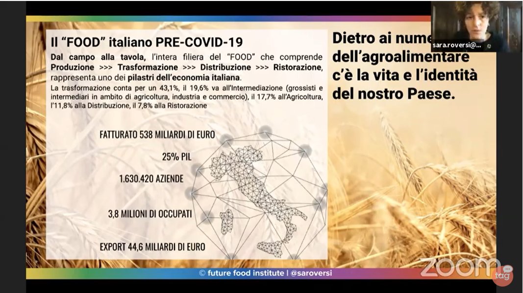 Ffoodinstitute's tweet photo. #TAGTalks: "In Italia il #food va davvero dal campo alla tavola, e per ricostruire questo sistema in un momento di #reset come questo dovremo #cooperare insieme". @saroversi illustra lo scenario presente e futuro del settore agroalimentare del Bel Paese nel periodo del #COVID19 https://t.co/AKhPX9E0yW