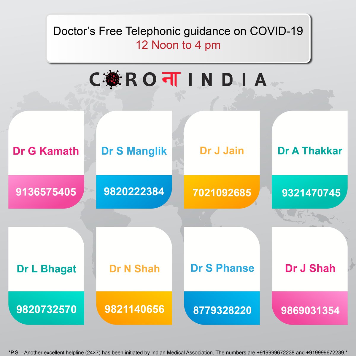 _CoronaIndia_'s tweet photo. Just Call and Get Doctor's Free Telephonic Guidance on COVID-19
#corona #coronavirus #covid-19 #Doctors #Doctorshelp #NovelCoronaIndia #coronaupdate #CoronaAlert #china #india #follow #trendingnow #followforfollowback #staysafe #stayhome #stayhealthy #support #indian https://t.co/SwuwnGhCKz