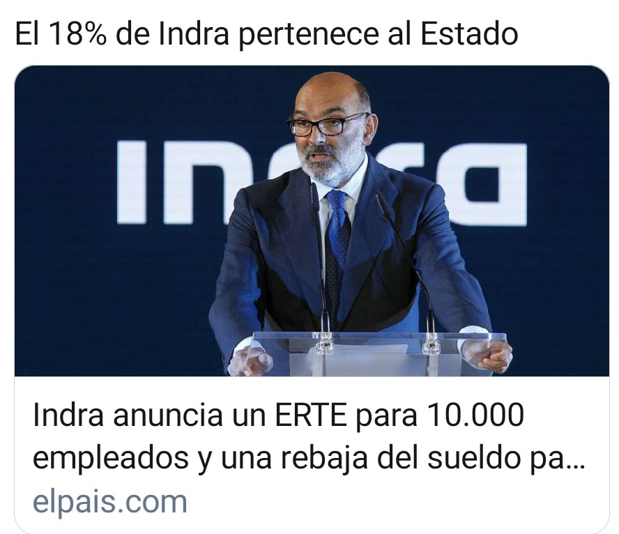 CGTIndraMadrid's tweet photo. La primera empresa participada por el gobierno que realiza un ERTE para que pague papá Estado y hacer caja. #ERTEindraFraude 
Este ERTE huele mucho 💩
#NOalERTEindra https://t.co/2WsdqCbpfL