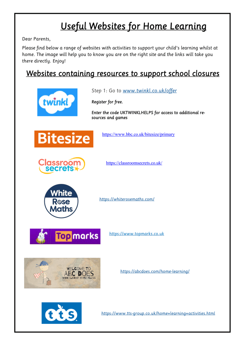 charnocklead's tweet photo. Please find attached links to websites that could help with home learning.

Pupil Learning Packs for the week beginning 13.4.2020, will be emailed out on 10.4.2020 and will be on the website in the Pupil section, in the respective class.

#LOVECHPA  
@LEADAcadTrust https://t.co/FnVRBJ9TK7