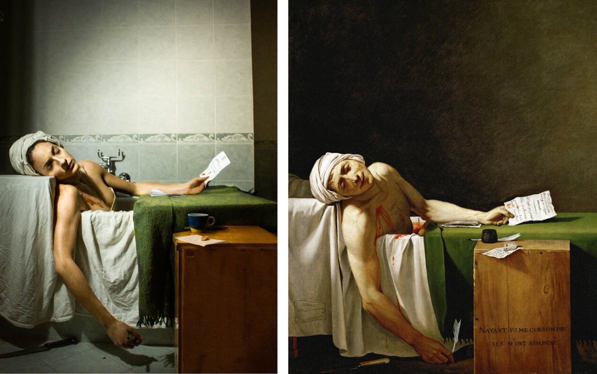 quarantinart's tweet image. #betweenartandquarantine #tussenkunstenquarataine

Scarf, blanquet, and an upside down night stand!
Marat's letter is actually a mock Italian Government's law about harsher emergency measures against Covid-19 :)