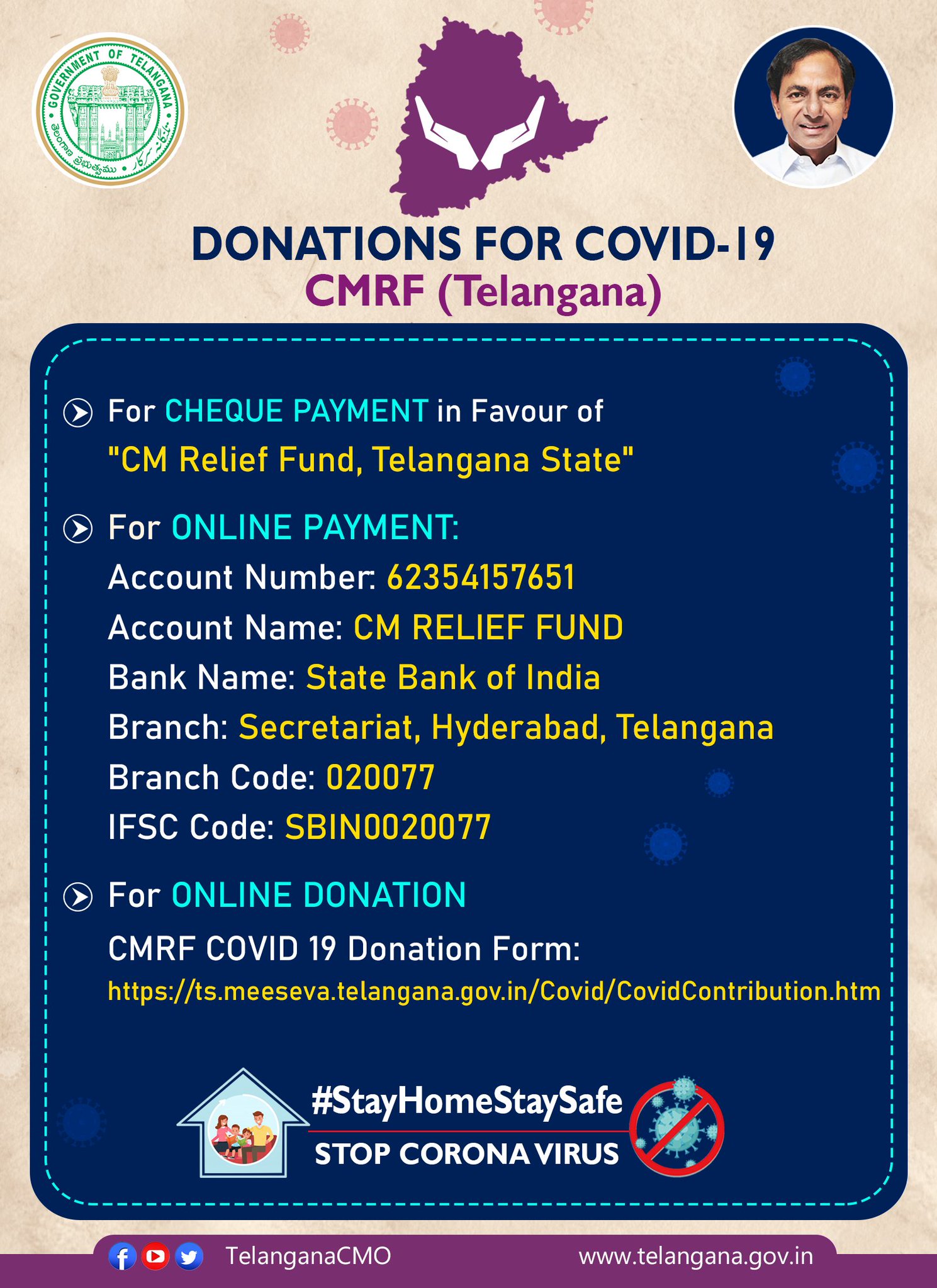 Telangana Cmo To Help The Fight Against Covid19 Pandemic You Can Donate Towards The Chief Minister Relief Fund Telangana Cmo To Help The Fight Against Covid19 Pandemic You Can Donate Towards The Chief Minister Relief Fund