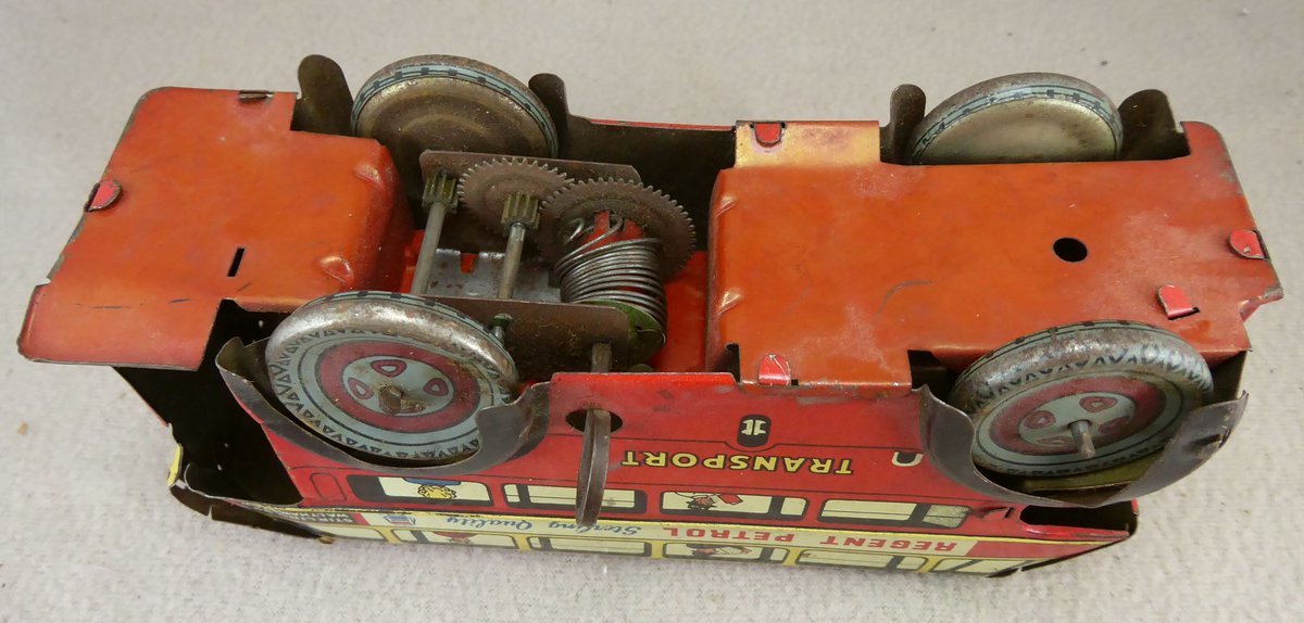 penllyncolls's tweet photo. Lovely tinplate bus. Wells Brimtoy, mid 20thC and still working. https://t.co/ins7Cx4RXo