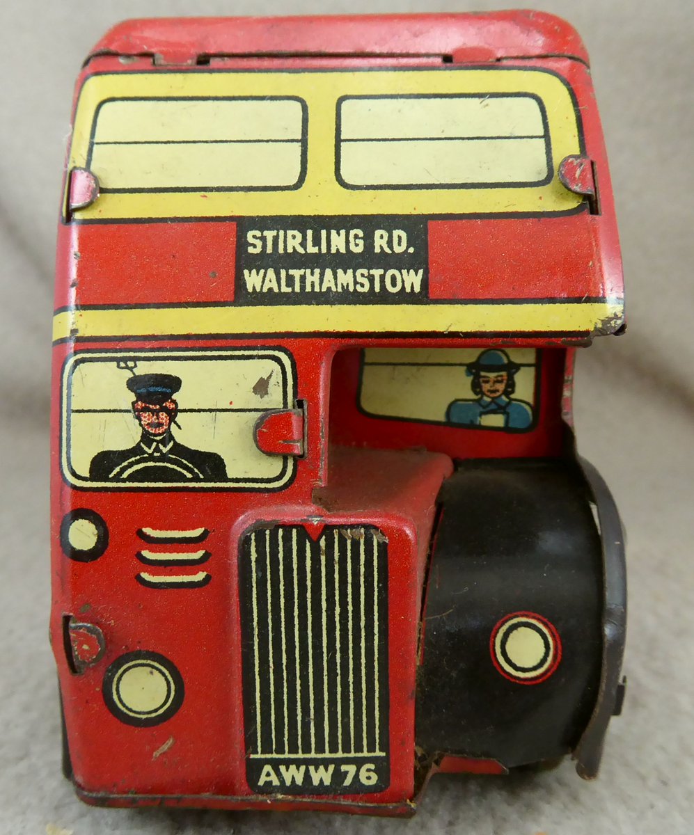 penllyncolls's tweet photo. Lovely tinplate bus. Wells Brimtoy, mid 20thC and still working. https://t.co/ins7Cx4RXo