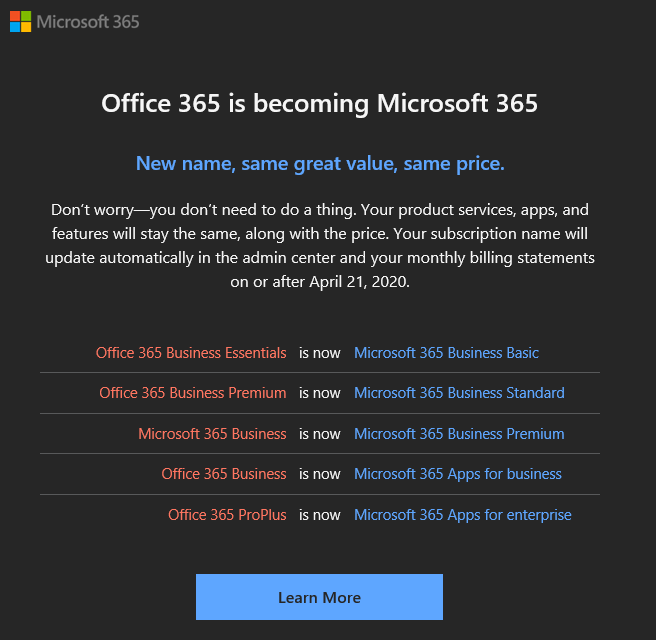 TechMonkeys's tweet photo. Confused by #office365 naming conventions, dont worry @microsoft is here to help: https://t.co/xb4eXauOqt