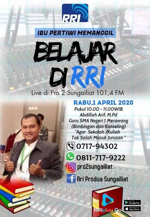 Belajar bisa dengan berbagai cara.. selama mewabah virus Covid 19, kami menyelenggarakan program Belajar melalui Udara.. simak yuuk acaranya..!!!