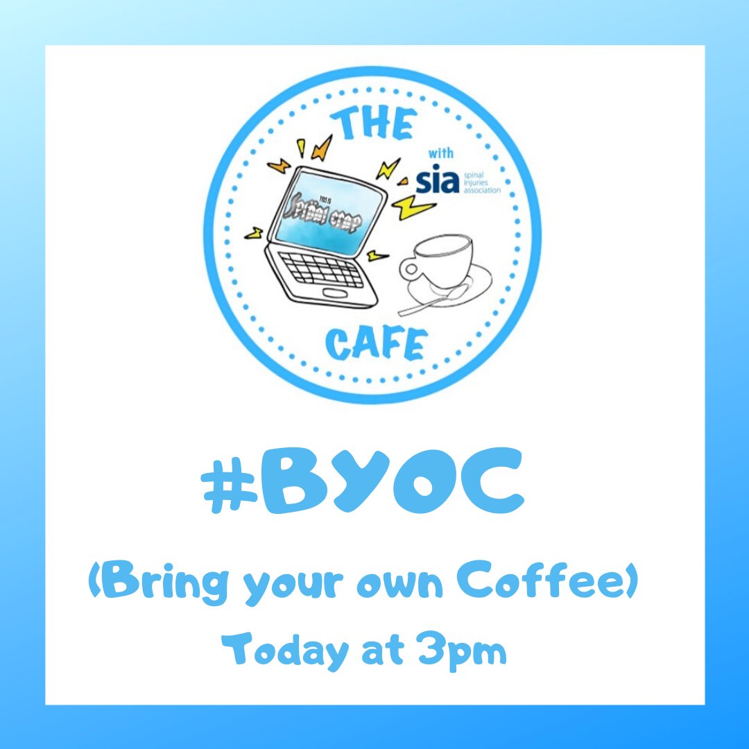 spinalcrapshow's tweet photo. The Spinal Crap CafΓ© is back today at 3pm.
You bring the coffee, we'll do the rest!
In partnership with @spinalinjuries
Join us here:
https://t.co/dUoCH76nXc
#TogetherInIsolation #VirtualCafe #LetsHangOut #ThisisSpinalCrap #Disability #Covid19 https://t.co/eE6D2Y0zak