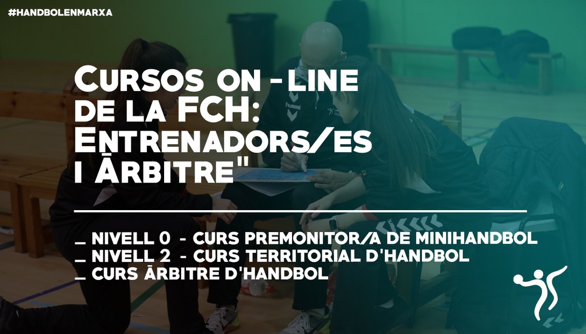 🚨 Ja estan obertes les inscripcions a tots els cursos on line convocats per les diferents àrees de la de Federació Catalana d’Handbol:
 
👉 Curs PreMonitor/a (Nivell 0)
👉 Curs Entrenador Territorial (Nivell 2)
👉 Curs Àrbitre

📝 bit.ly/2xBeyAN