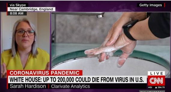 ClarivateHealth's tweet photo. Dr Sarah Hardison, Clarivate's Head of Regulatory and an expert on immunology and infectious disease spoke to 
@CNNI this morning about #COVID19, #vaccines and how governments are speeding up the #trials process. https://t.co/15LJl37X47 https://t.co/VTfbhNvTJ7