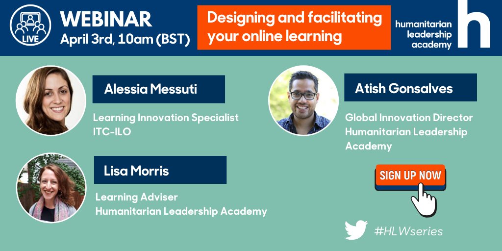 AcademyHum's tweet photo. Join us on Friday 3 April for our first #webinar: 'Designing and facilitating your #onlinelearning'. You'll participate in co-designing some of the first elements of an #onlinecourse and hear from @atishgonsalves @morrisl37081123 @alessiames 
➡️https://t.co/6xB7WR9lW7 
#HLWseries https://t.co/qMU4VfxhNC