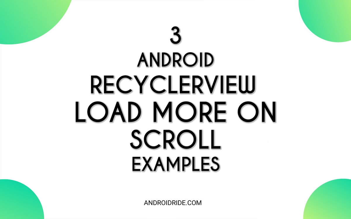 AndroidRide's tweet image. stay home, stay safe.
androidride.com/android-recycl…
#recyclerview #Android