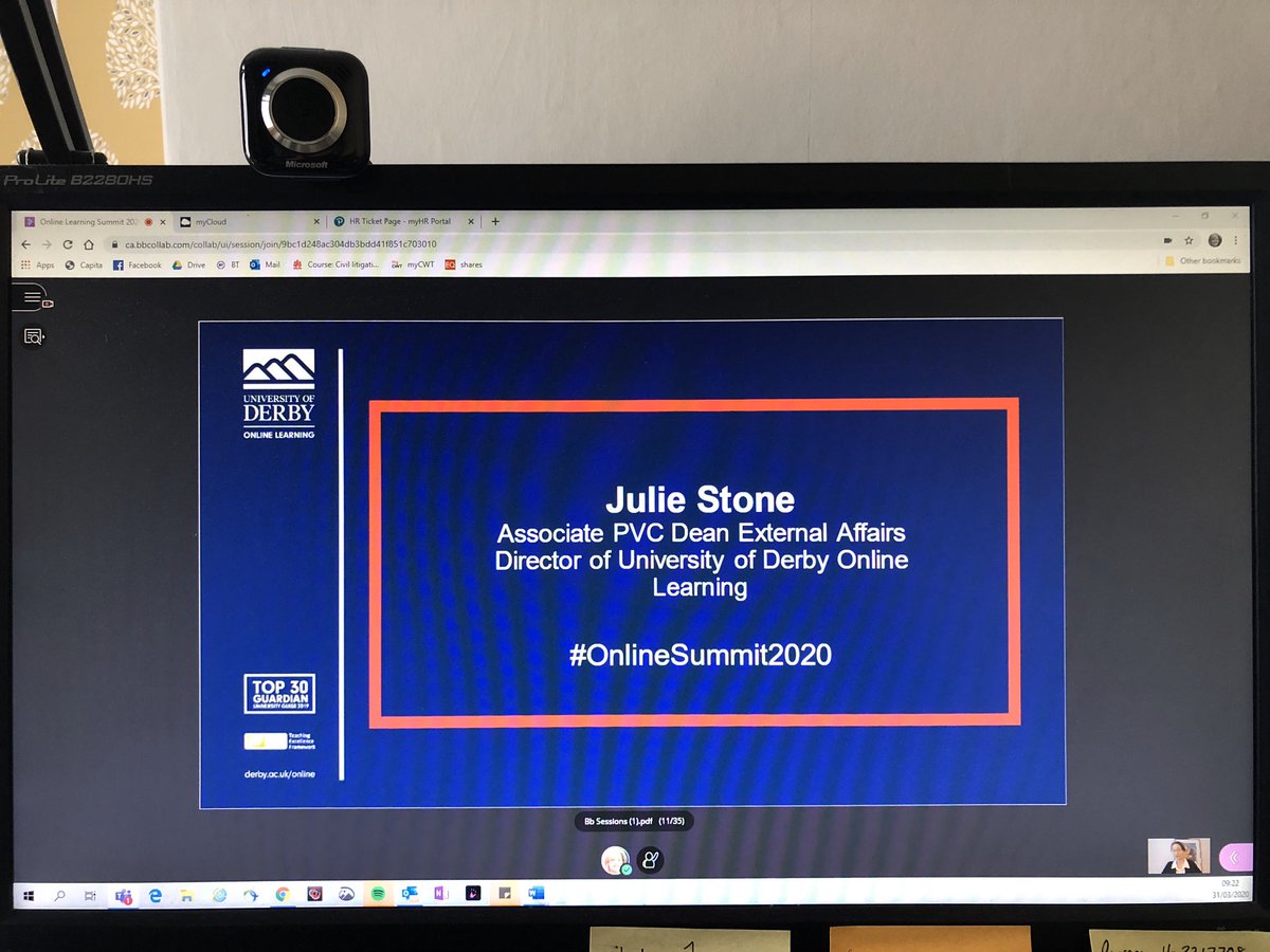 Attending the Derby Online Learning Summit...virtually <a href="/GMurphy12/">G Murphy</a> speaking at 11:25. #onlinesummit2020 @PearsonHEUK