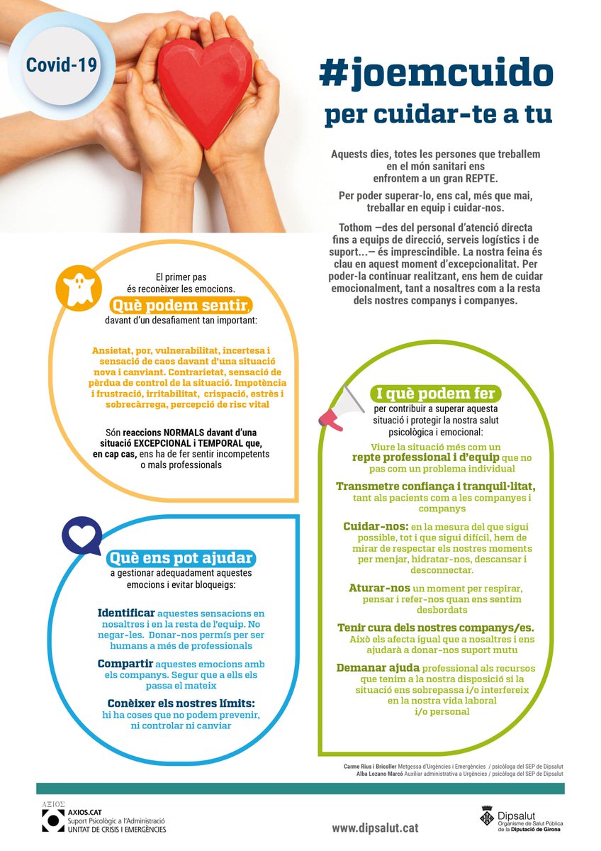 AnnaPlanadeval's tweet photo. Visca el meu equip de psicologia d'emergències! Visca #dipsalut! Però sobretot, Visca els sanitaris!!! #joemcuido https://t.co/kdp1VjgYPy