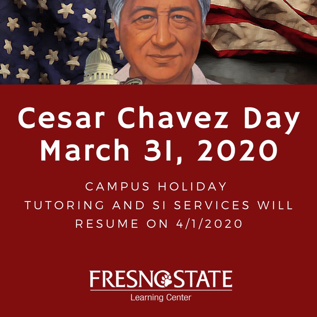 fslc_tutoring's tweet photo. No work today!! Enjoy your holiday at home! 😊😊😊🐾 

#fresnostate #siinaction #tutoring #cesarchavezday https://t.co/5WCl246jxH