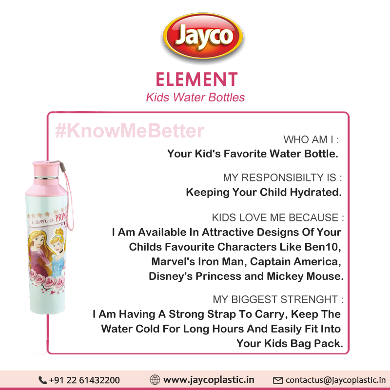 JaycoPlastic's tweet photo. Keep your child hydrated this season with Jayco's Disney Element water bottle for kids.
.
.
For info about product click: https://t.co/yFcjGAQKd9
.
.
#JaycoPlastic #Disney #Princess #Season #Stayhealthy #Staystrong #Stay #InsulatedPlasticProduct #ReUsablePlastic #KidsWaterBottle https://t.co/EKJ2i9DSVt