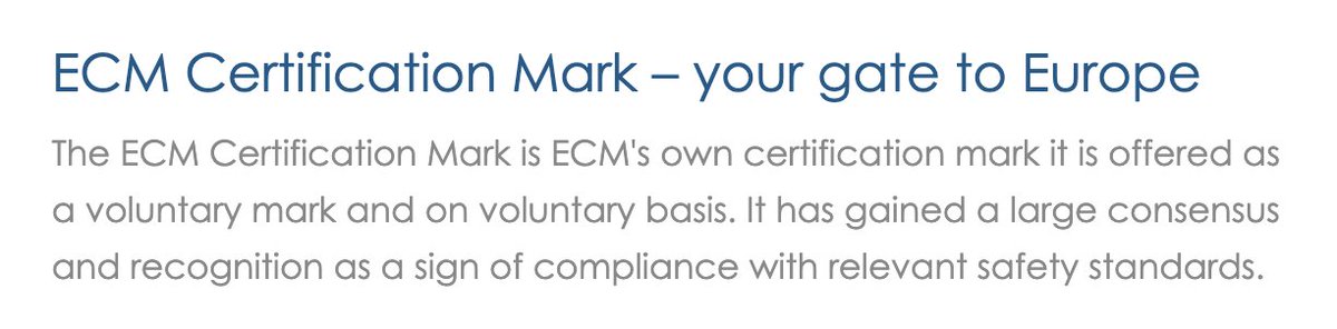 ECM calls this their “Voluntary Mark for Product Certification” and helpfully describes it as: “The Mark may only be used for advertising and promotional purposes and can not in any way refer to the product's compliance with regulations.” http://www.entecerma-it.cn/img/pdf/ECM-Mark-Regulation.pdf