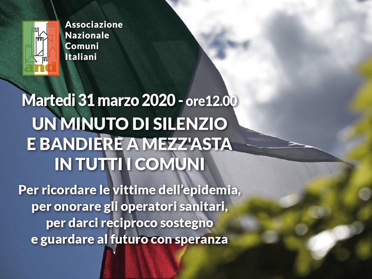 AstraTorino's tweet photo. ⭕️ ASTRA ADERISCE AL MINUTO DI SILENZIO PER LE VITTIME DEL CORONAVIRUS OGGI ALLE 12

La nostra Cooperativa raccoglie l’invito dell’Alleanza delle Cooperative Italiane e aderisce all’iniziativa promossa da ANCI per esprimere solidarietà alle comunità più duramente colpite https://t.co/pLYsNv71Lb