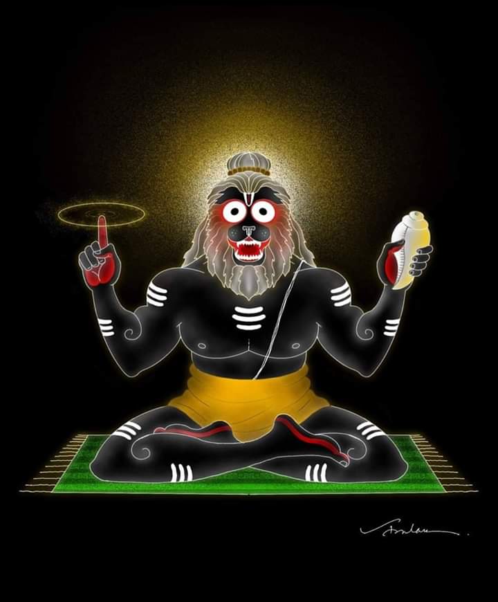 Dev_Jeet_'s tweet photo. Legend has it that when people are affected by diseases and pray Lord Jagannath, He comes out in the form of Badi Nrusingha to cure His devotees.
#covid19 #lordjagannath #nrusingha #puri #savior #god #cure #staysafe #lord #jagannath #fightcorona #muzli #procreate #illustration https://t.co/bfFD5vUcLD