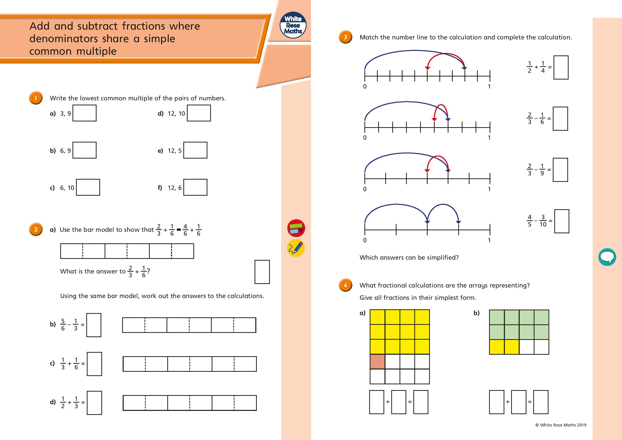 White Rose Maths A Twitter: "7️⃣ Year 7 Will Be Adding And Subtracting Fractions! Https://T.co/Nfpghj7Qar #Mathseveryonecanathome #Homelearning #Year7 Https://T.co/Pd28Bhysf5" / Twitter