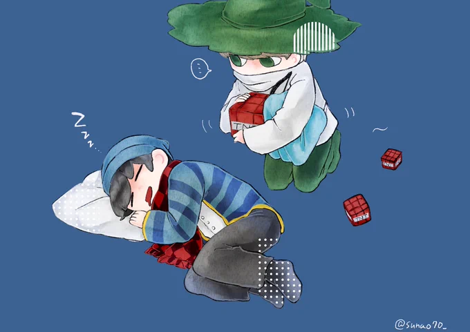 お題箱より「お昼寝してる?をふよふよ浮いて見てる?」

お題ありがとうございます〜? 